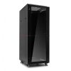 Szafa RACK 19 stojąca 32U 600x600 drzwi blacha/szkło, czarna